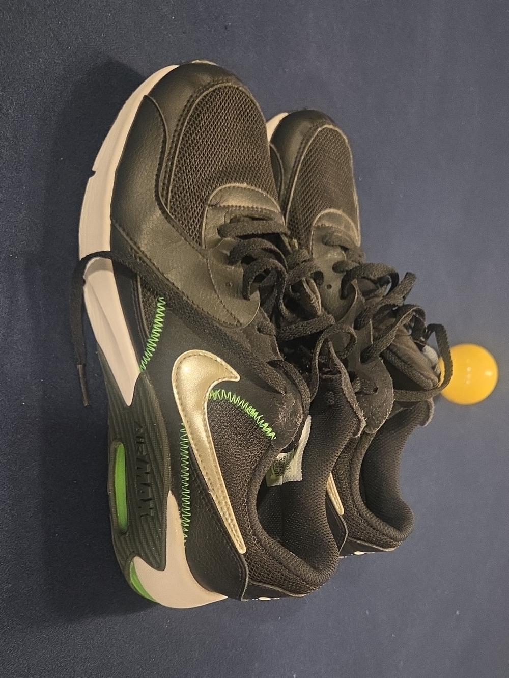 Nike Kids Black White Green Sneakers